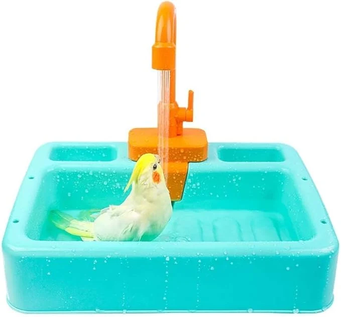 Sustainable kathson Bird Bathtub Parrot Shower Box Automatic Parakeet Bathtub Elite