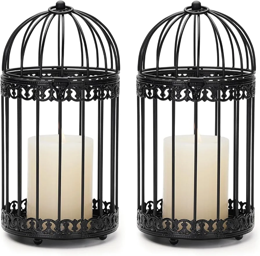 Specialty NUPTIO Vintage Bird Cage Lantern Black Hanging Bird Cage Decor Candle Lanterns Expertly Made