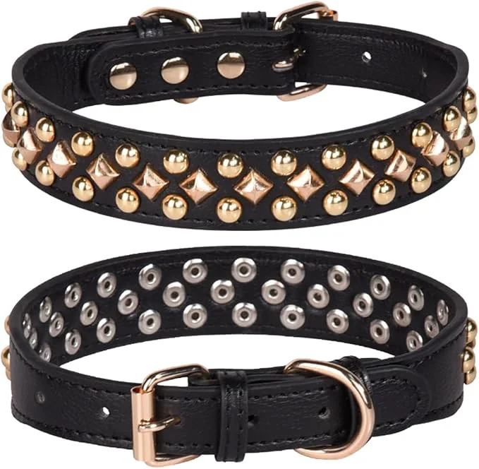 Comfortable Spiked Dog Collar Soft Pu Leather Mushrooms Rivet Spike Studded Puppy Next-Generation