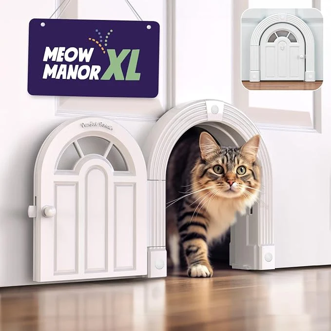 Convenient Purrfect Portal Meow Manor® XL Interior Cat Door No-Flap Pet Door Detailed