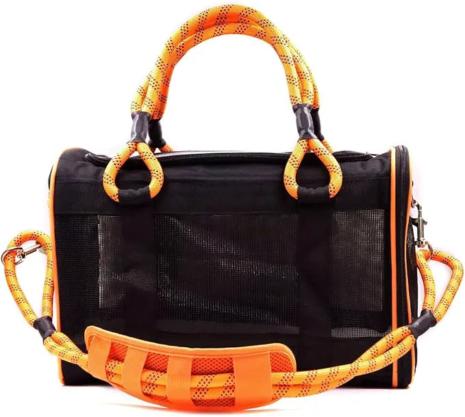 Premium Buddy's Airline Pet Carrier – Black Orange Heavy Duty Fits Environmentally Friendly