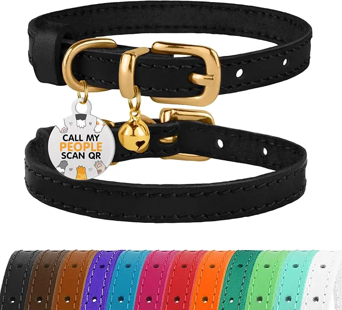 Responsible BRONZEDOG Leather Cat Collar Fine