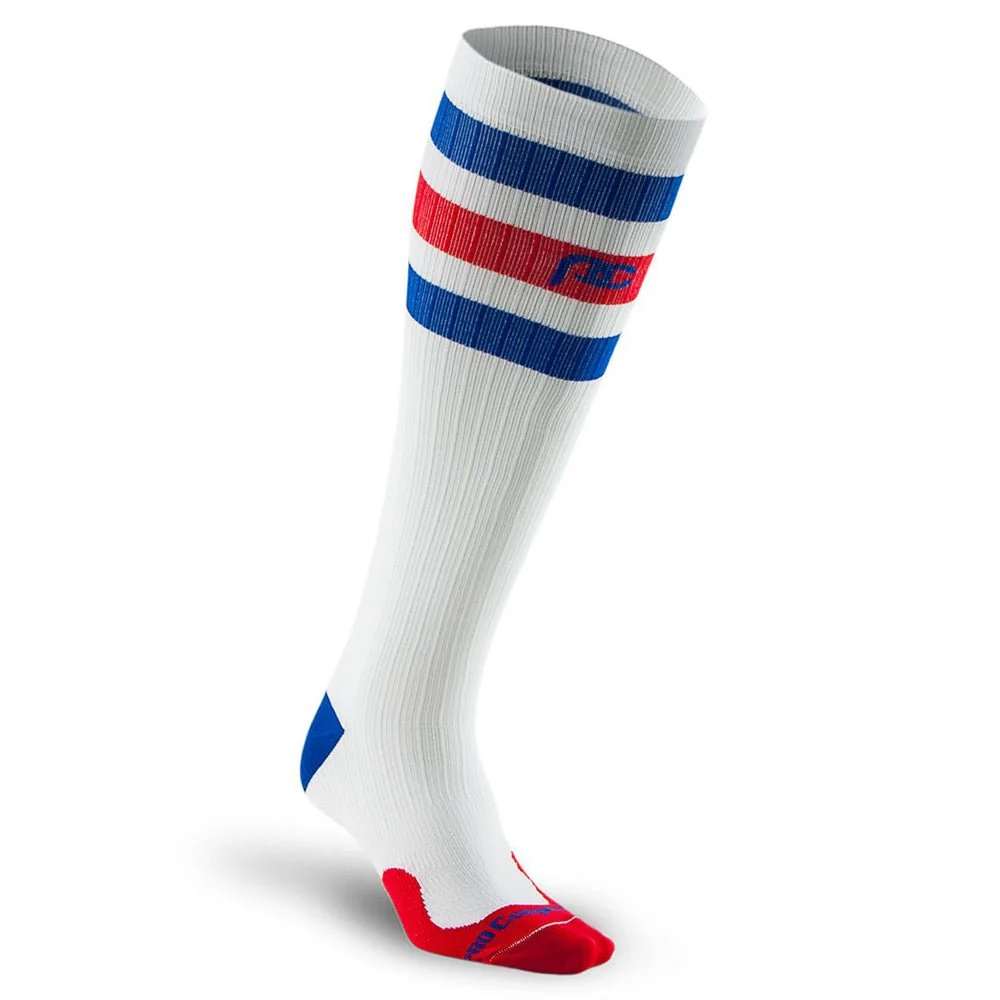 Fine Marathon White Red and Blue Stripe Relaxed