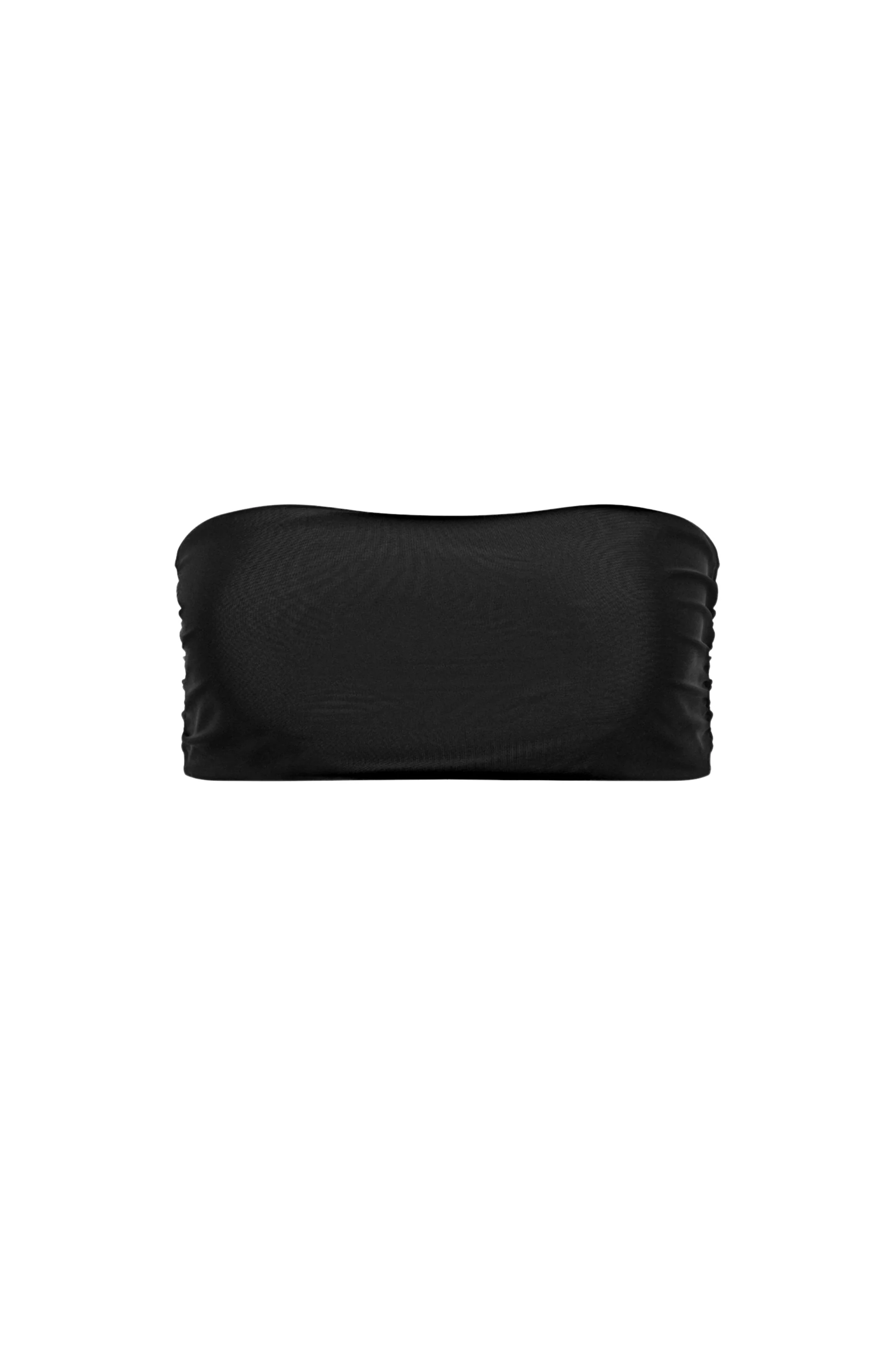 Responsible Capri Ruched Bandeau Bikini Top – Black Relaxed