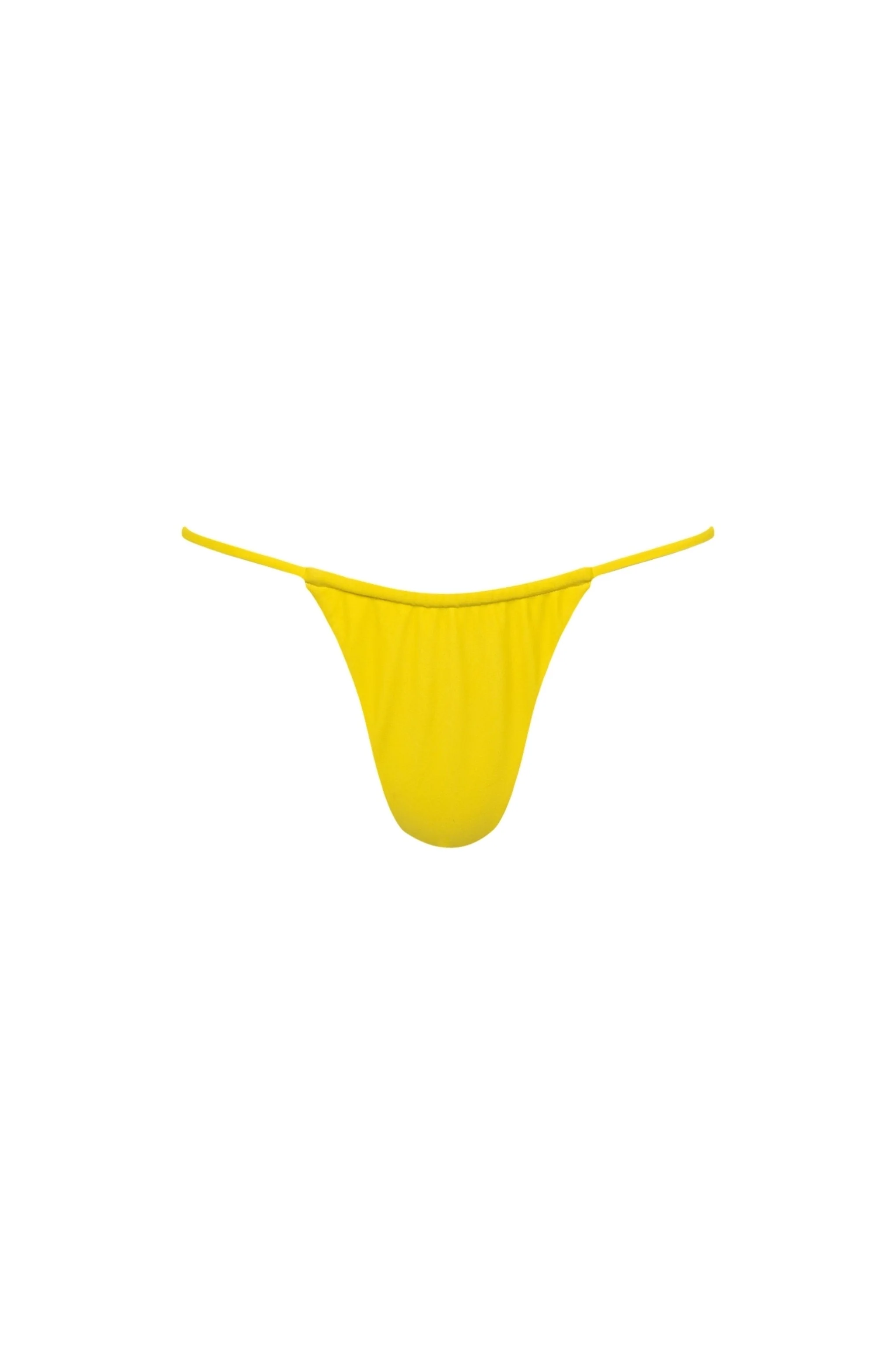 Smart Capri Ruched String Bikini Bottom – Yellow Environmentally Friendly