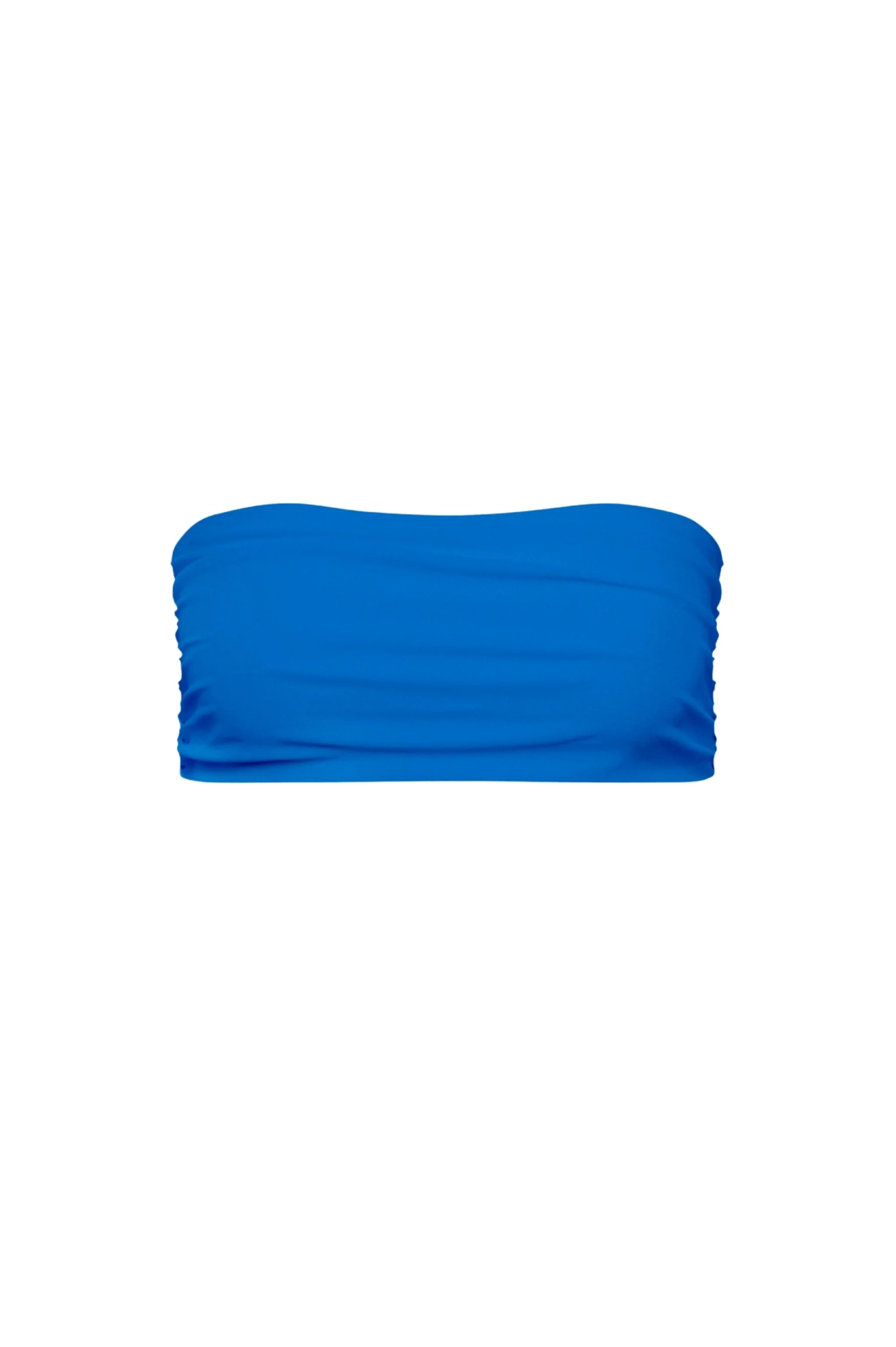 Durable Capri Ruched Bandeau Bikini Top – Blue Powerful