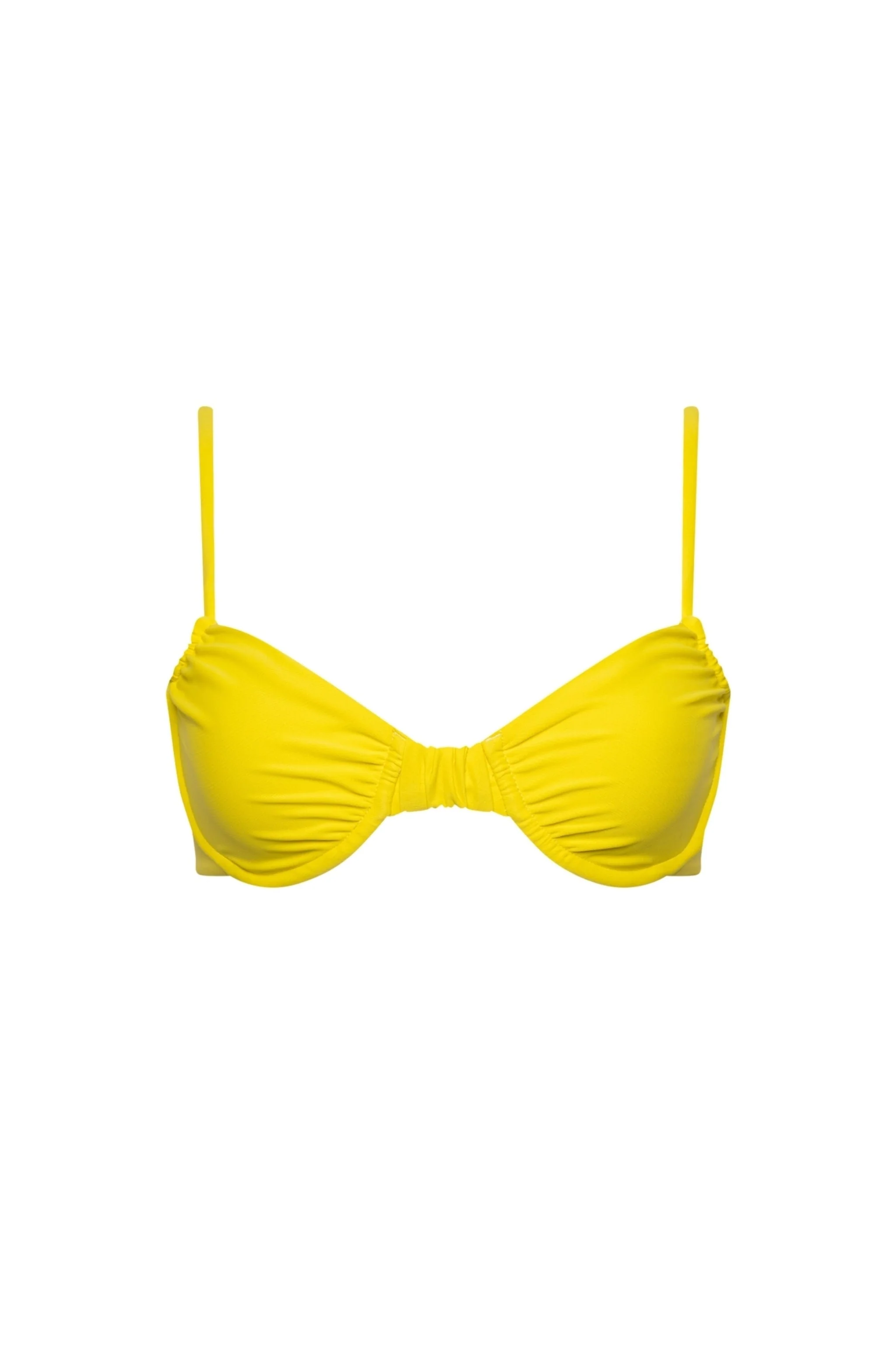 Consistent Capri Ruched Underwire Bikini Top – Yellow Eco-Friendly