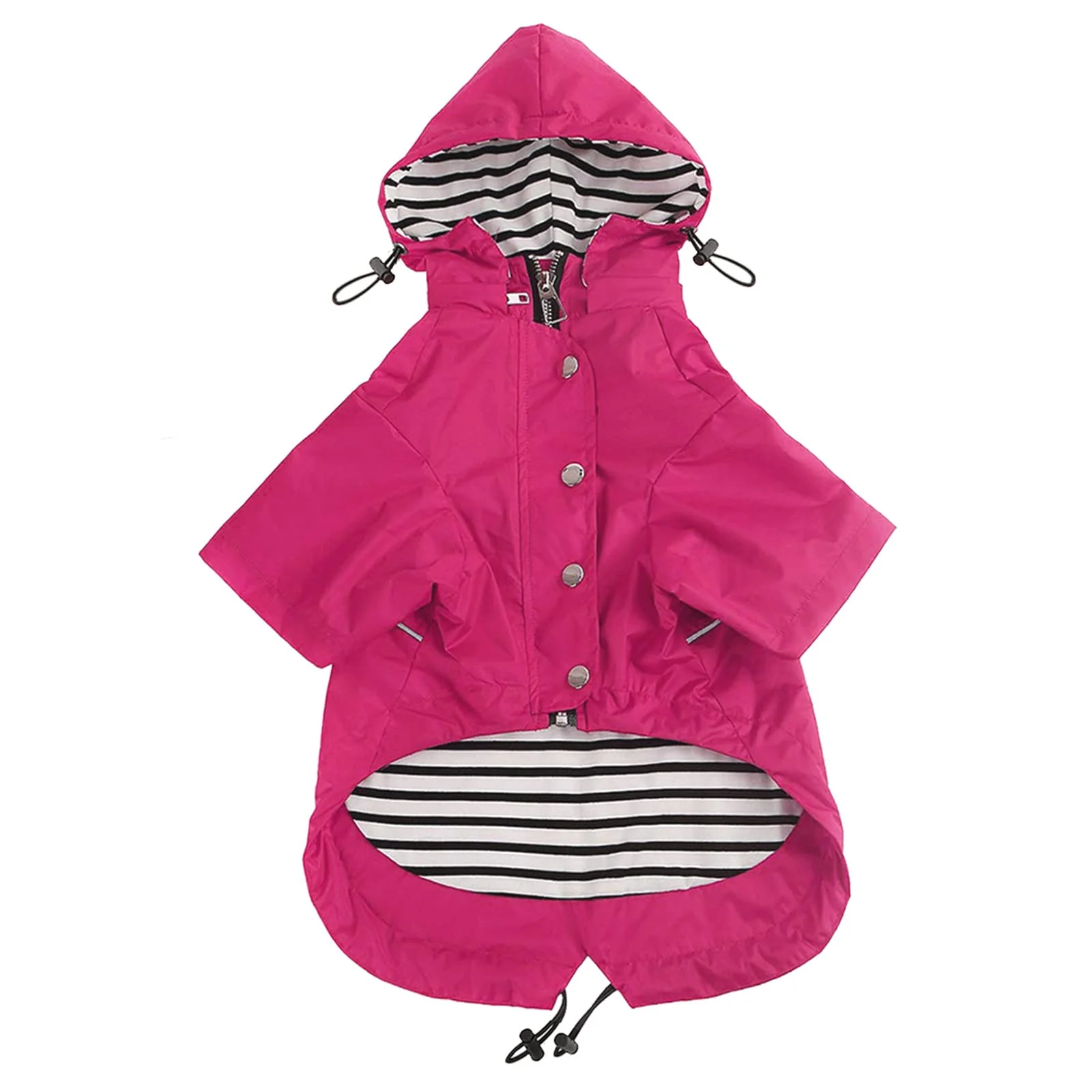 Relaxed Morezi Dog Zip Up Raincoat with Reflective Buttons Pink 8–80 lb Hood Harness Hole M Top-Quality