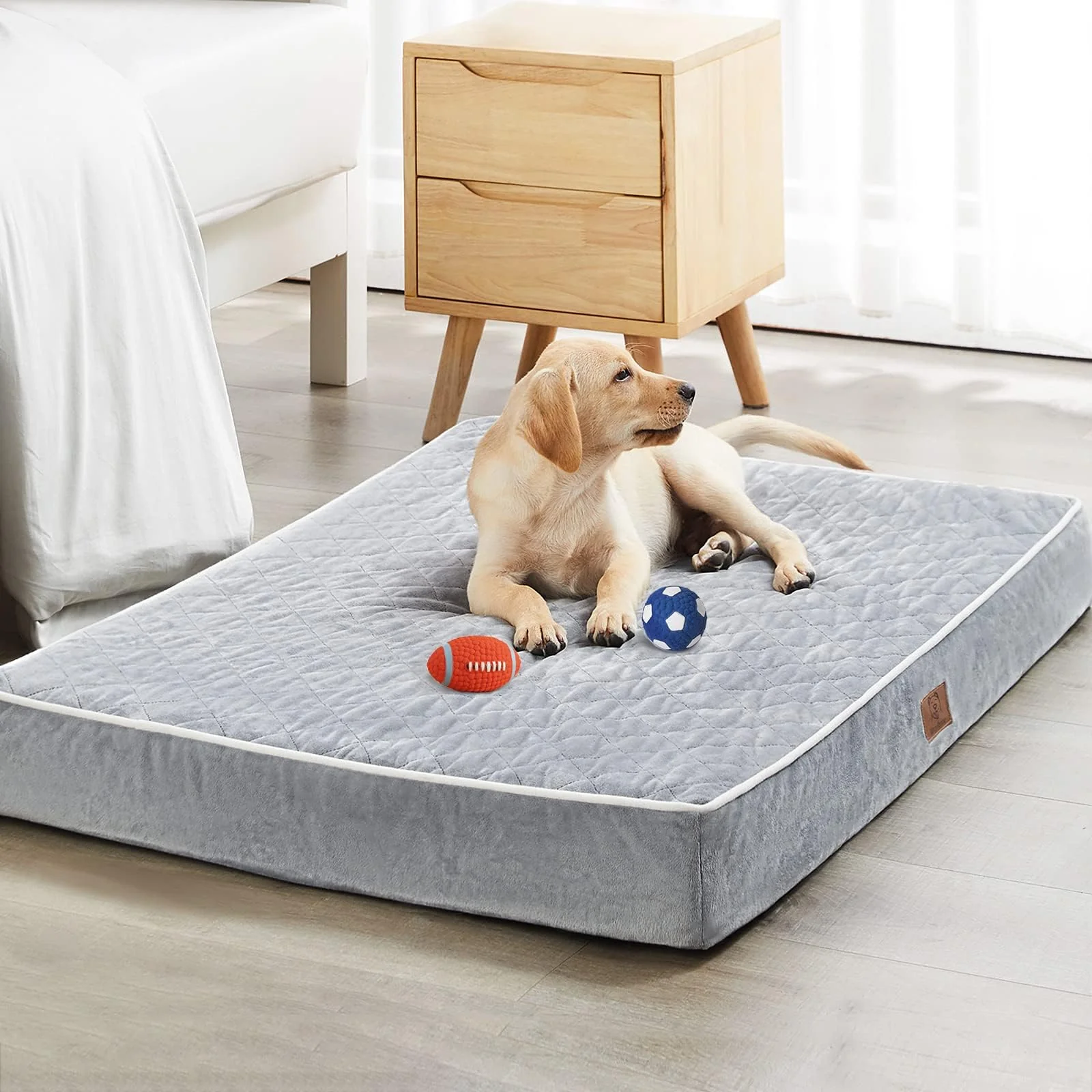 Consistent WNPETHOME Orthopedic Waterproof XL Dog Bed – Removable Washable Cover 42x30x4 in Easy-to-Use