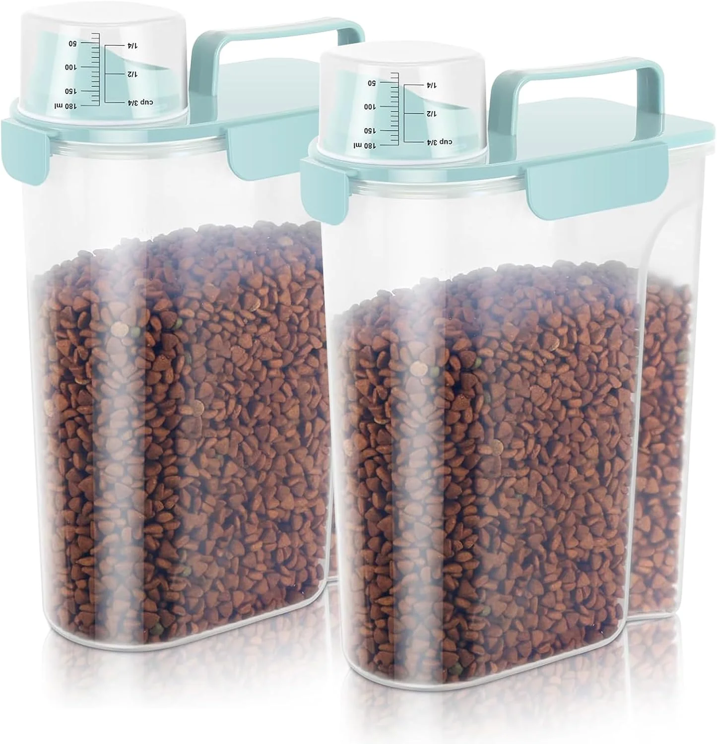 User-Friendly 5-7Lbs Cat Dog Storage Container Portable Pet Food Containers with Upgraded Large Spout and Cup Small Animal Kibble Dispenser for Bird Seed Oatmeal Rice Flour 2 Sky Blue 5L Elegant