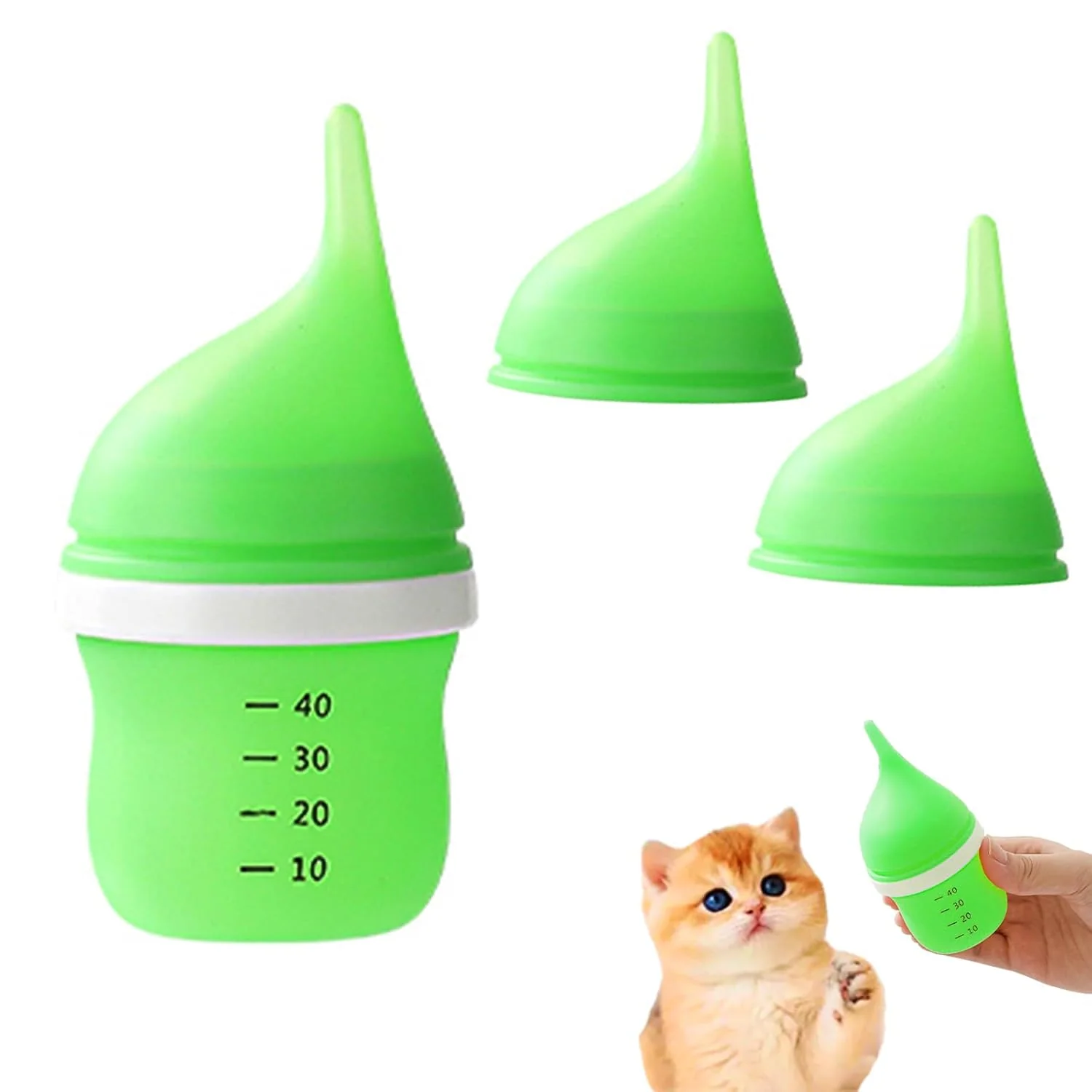 Specialty Kitten Bottles for Nursing Puppy Bottles for Nursing Puppy Milk Anti-Choking Puppy Feeder Design 2 Extra Replaceable Silicone Nipples for Convenient Green Long-Lasting