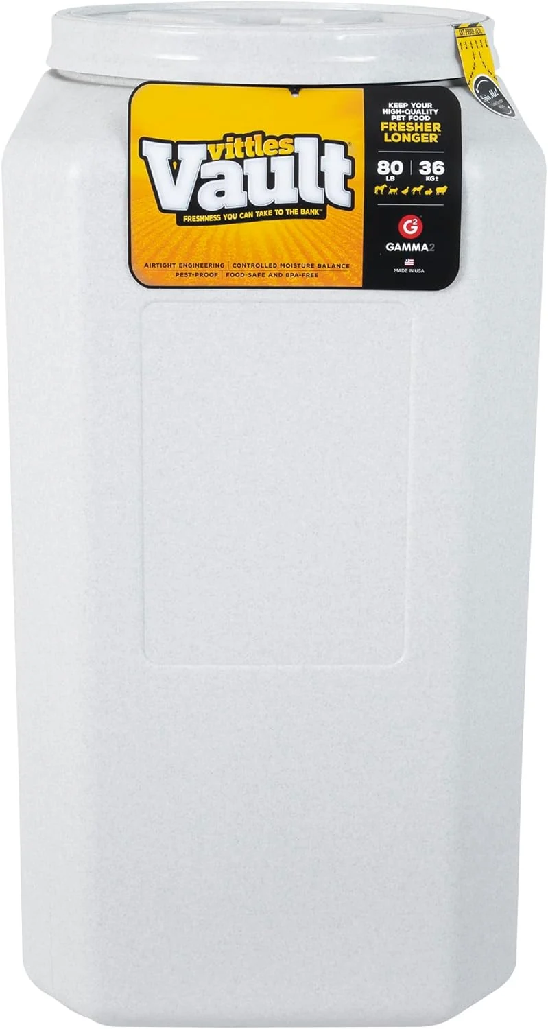Flexible Gamma2 Vittles Vault Pet Food Storage Containers - Sealed Dog and Cat Food Storage Container Fits up to 80lbs Made in the USA - 14 L x 28 H Solid