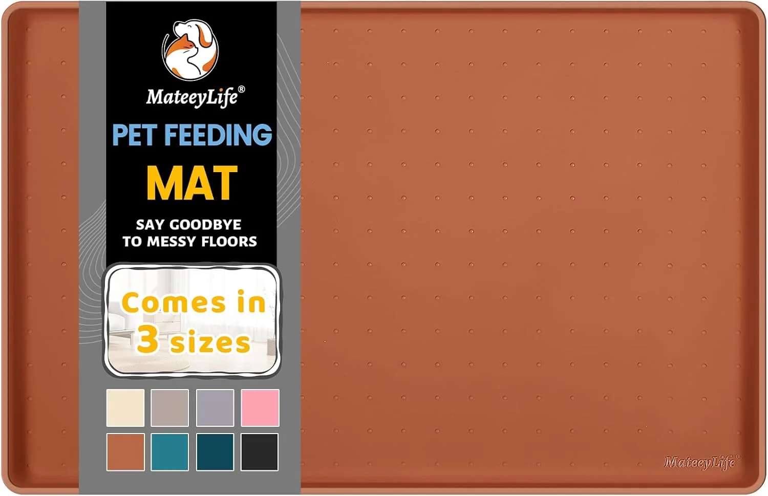 Excellent MateeyLife Silicone Cat Dog Food Mat for Floors Waterproof Anti-Slip Dog Bowl Mats for Food and Water Pet Feeding Mats with Lip to Prevent Spills Pet Placemat for Messy Drinkers to Protect Floors High-Performance