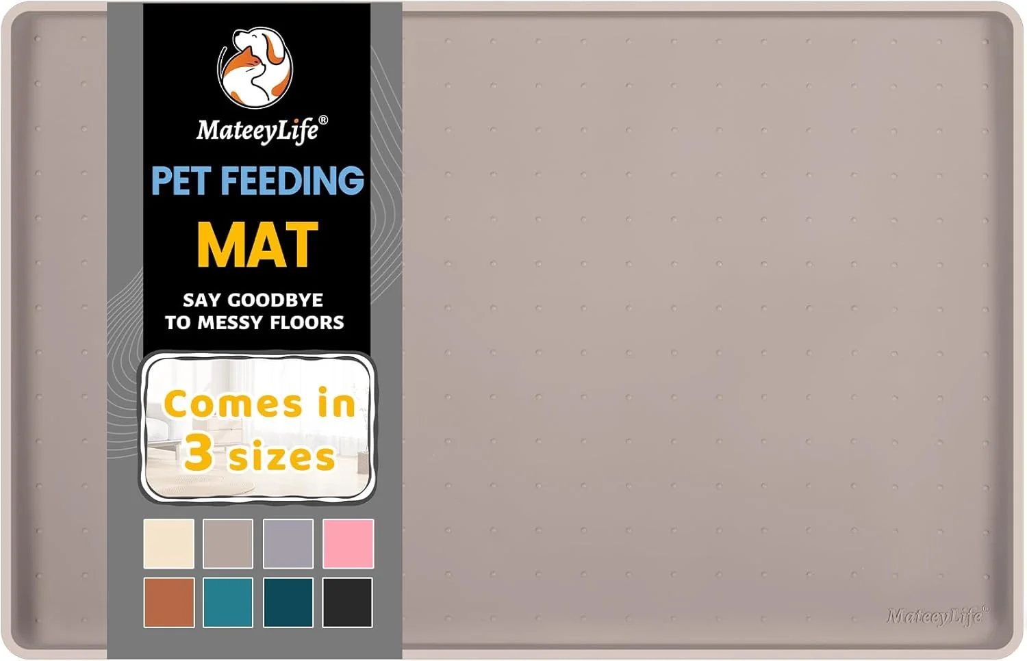 Consistent MateeyLife Silicone Cat Dog Food Mat for Floors Waterproof Anti-Slip Dog Bowl Mats for Food and Water Pet Feeding Mats with Lip to Prevent Spills Pet Placemat for Messy Drinkers to Protect Floors Original Design