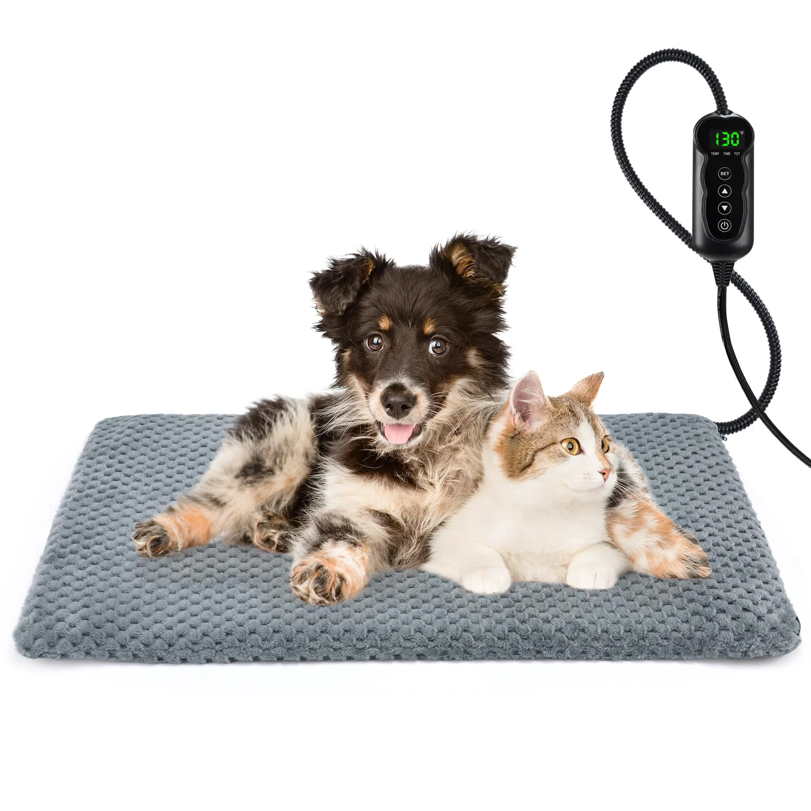 Excellent INVENHO Heated Dog Bed - Waterproof Adjustable Temperature Heating Pad with Timer 28x20 inches Advanced