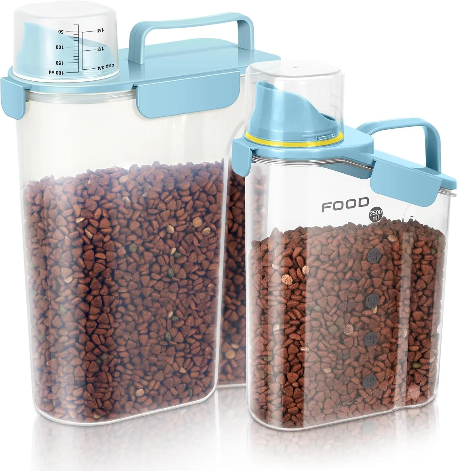Contemporary Dog Food Storage Container Upgraded Large Nozzle BPA- 8-12 LBS Plastic Pet Food Storage Containers With 4 Sealed Clasps 1 Measuring Cup and Handle 2 Natural Blue 3L 5L 3L 5L Casual