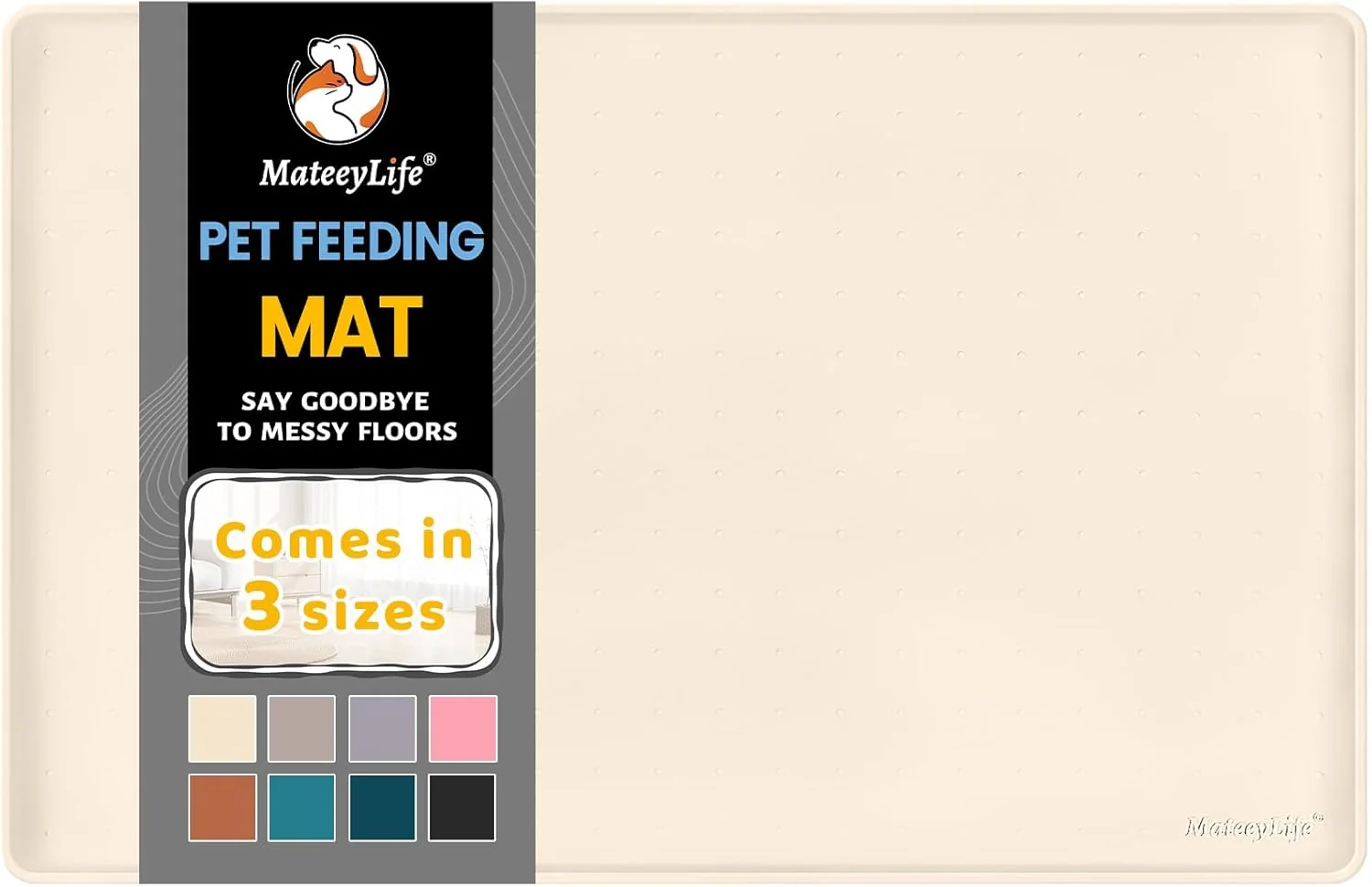 Professional MateeyLife Silicone Cat Dog Food Mat for Floors Waterproof Anti-Slip Dog Bowl Mats for Food and Water Pet Feeding Mats with Lip to Prevent Spills Pet Placemat for Messy Drinkers to Protect Floors Detailed