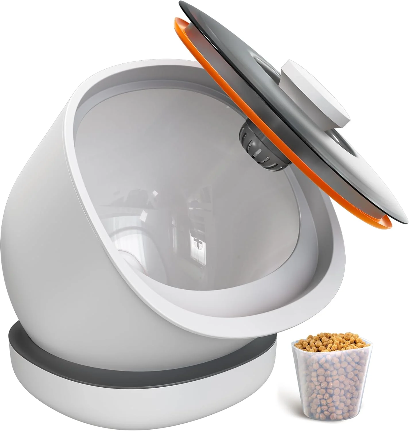 Reusable CTIME Airtight Pet Food Storage Container for Small Dog Cat Bird Treats Dry Food to Keep Fresh -7.2L 2.2Gal White Elite