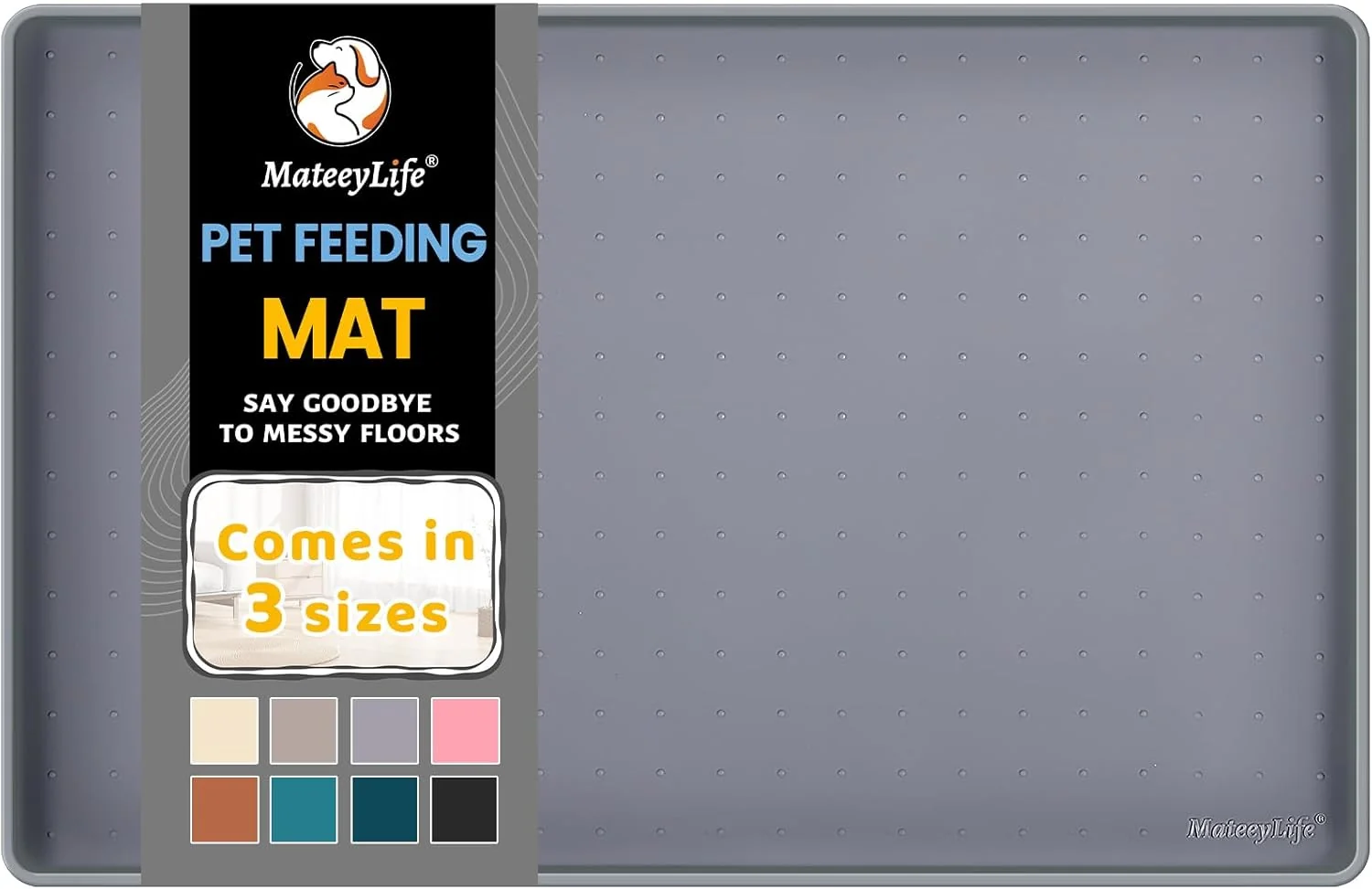 Trendy MateeyLife Silicone Cat Dog Food Mat for Floors Waterproof Anti-Slip Dog Bowl Mats for Food and Water Pet Feeding Mats with Lip to Prevent Spills Pet Placemat for Messy Drinkers to Protect Floors Organic