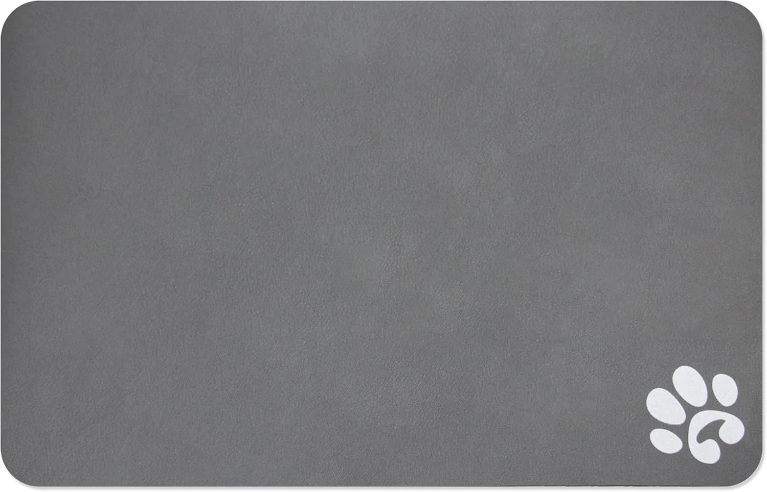 Original Design YCT Pet Dog Cat Feeding Mats - Non-Slip Super Absorbent Eating Mat with Footprints 24 x 16.9 inches Dark Grey Powerful