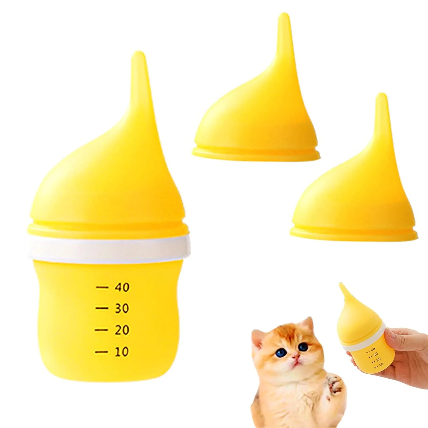 Fine Crafted Kitten Bottles for Nursing Puppy Bottles for Nursing Puppy Milk Anti-Choking Puppy Feeder Design with 2 Extra Replaceable Silicone Nipples for Convenient Yellow Unique