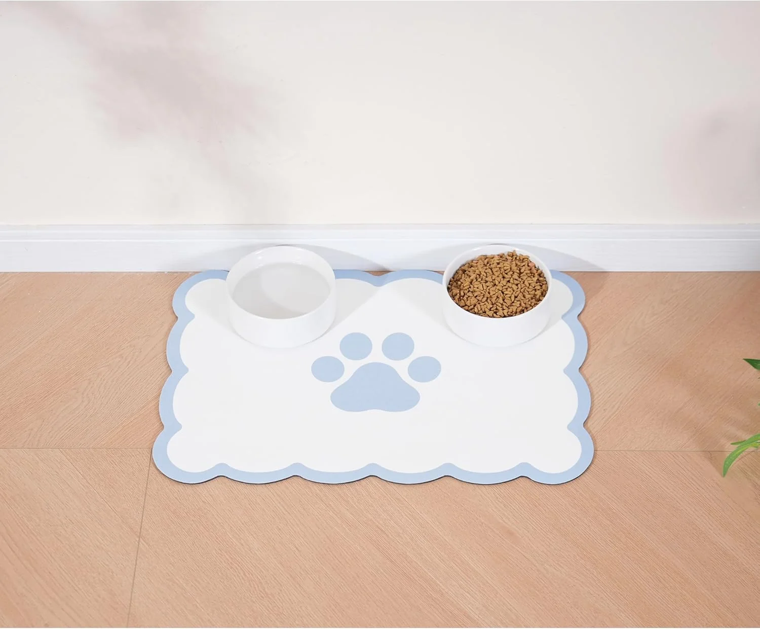 Selected Ralxion Scalloped Dog Feeding Mat Absorbent Mats for Dog Food and Water Bowl Dispenser Cute Elegant Aesthetic Preppy Water Blue Scallop Pet Placemat for Dogs Cats Puppy Accessories 14 X 19 Exclusive