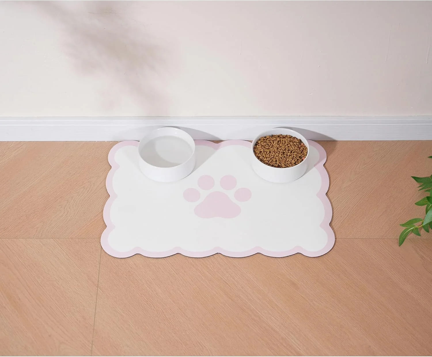 Practical Ralxion Scalloped Dog Feeding Mat Absorbent Mats for Dog Food and Water Bowl Dispenser Cute Elegant Aesthetic Pastel Pink Scallop Pet Placemat for Dogs Cats Puppy Accessories 17 X 24 Sophisticated