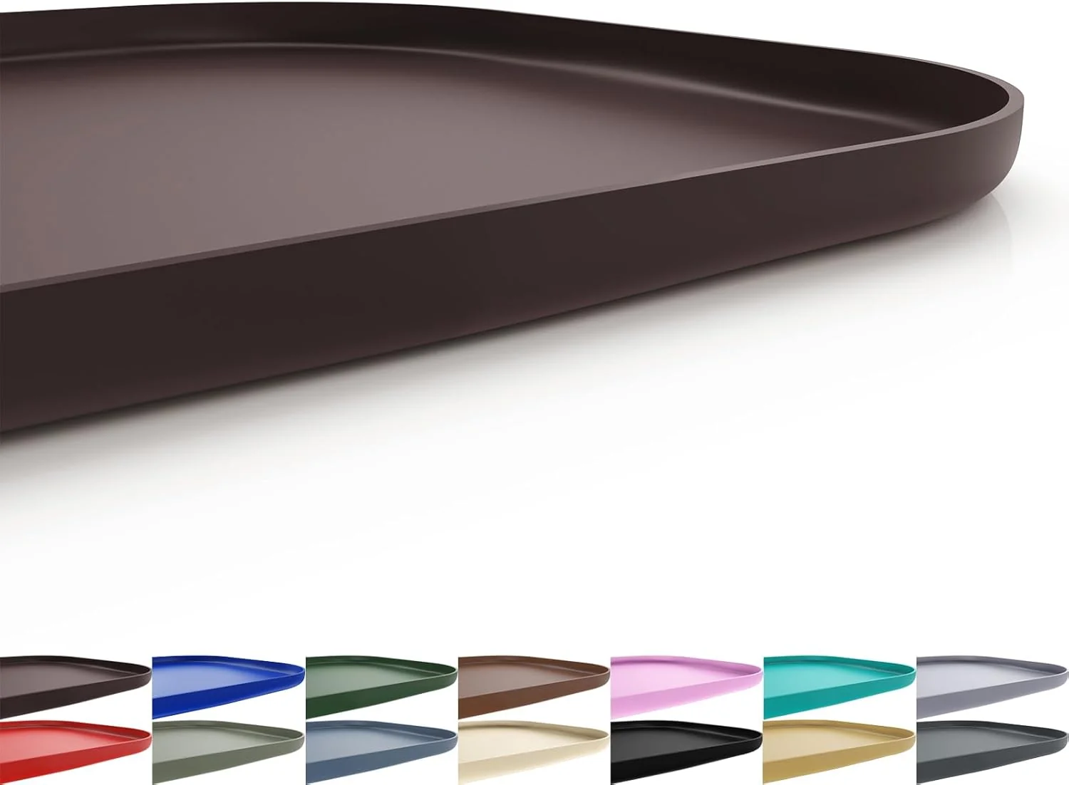 High-Quality Silicone Pet Feeding Mat with Raised Edge for Food and Water Dog Bowl Mats Cat Bowls Placemat with High Lip for Floor Waterproof Rubber Tray for Cats and Dogs 22 x 14 x0.8 Dark Brown Reusable