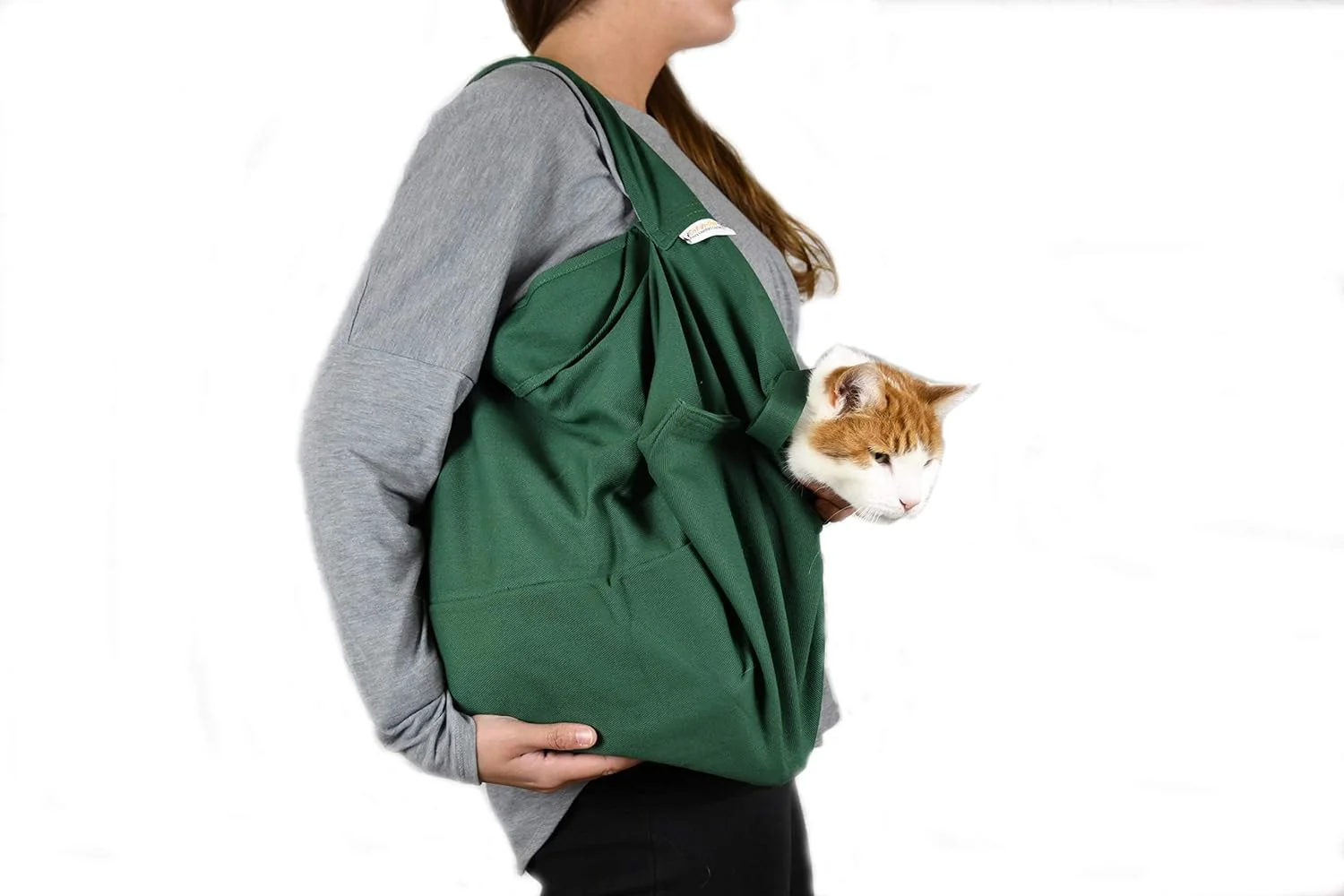 Casual Cozy Comfort Carrier - X-Large Green Cat Carrier Cat Holder for Cutting Nails Cat Carrier Pouch for Vet Visits Medication Administration Dental Care Travel First-Class