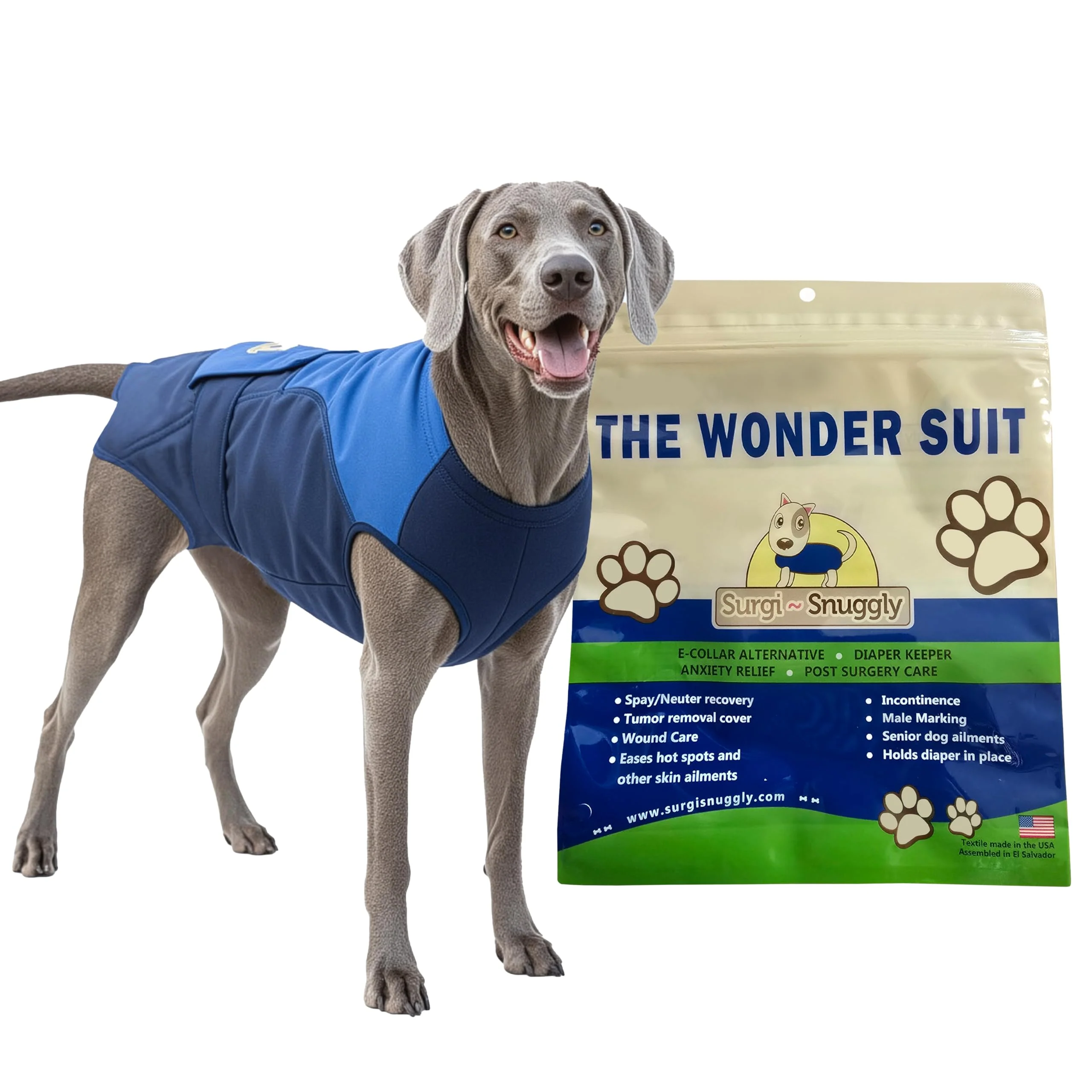 High-Quality Surgi Snuggly Dog Surgical Recovery Suit – Post-Op Onesie 14 Sizes USA Authentic