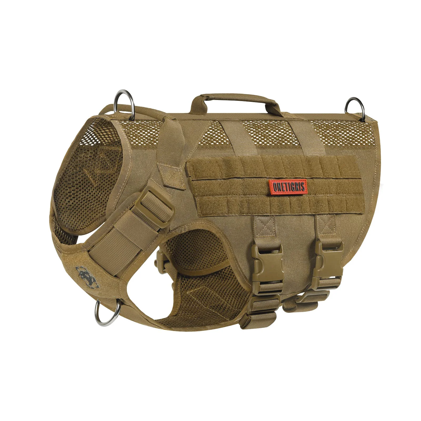 User-Friendly ONETIGRIS No Pull Tactical Dog Harness – Medium Breathable Aire Mesh MOLLE Consistent