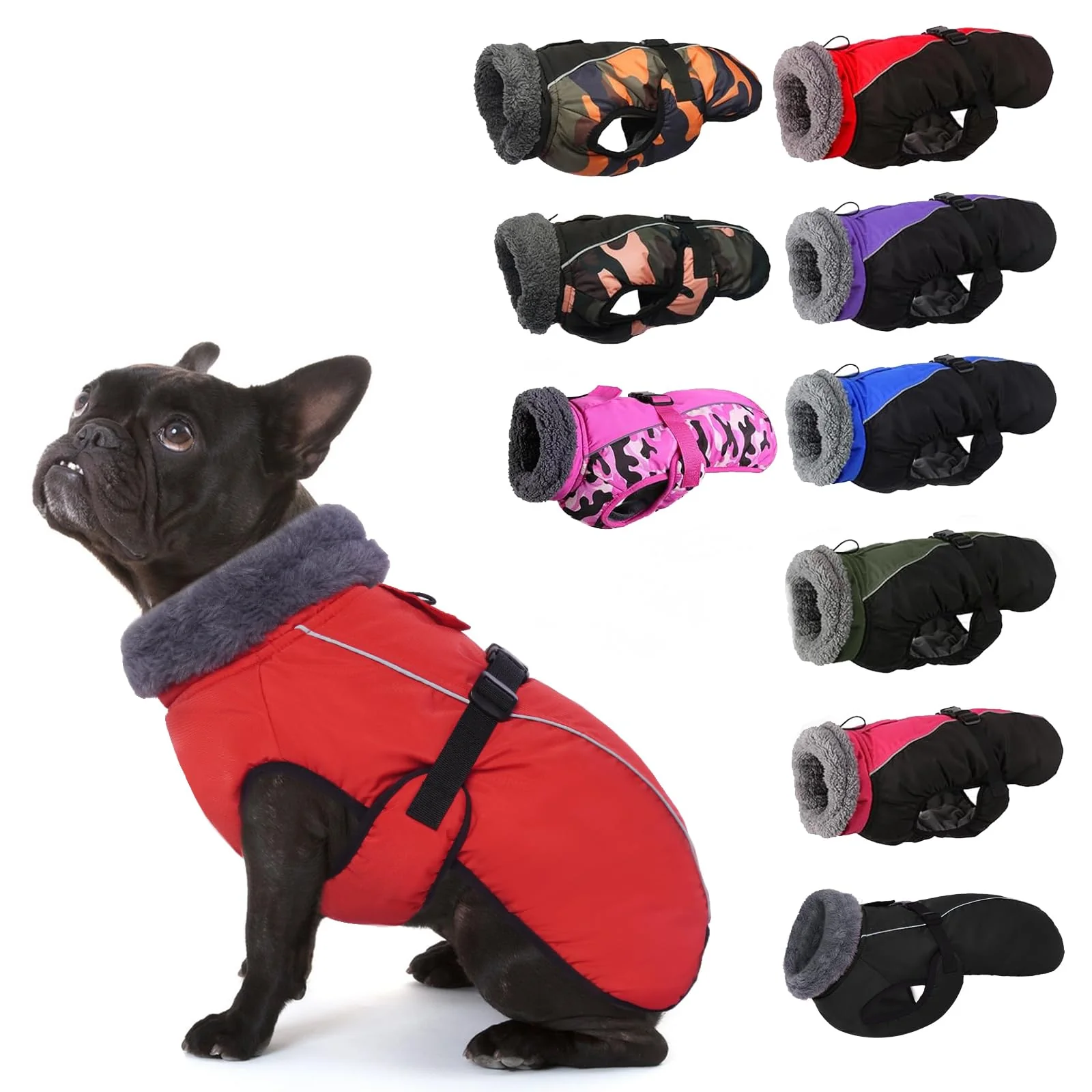 Specialty IECOii Extra Warm Dog Coat - Reflective Winter Jacket with Buckle Fleece Turtleneck Convenient