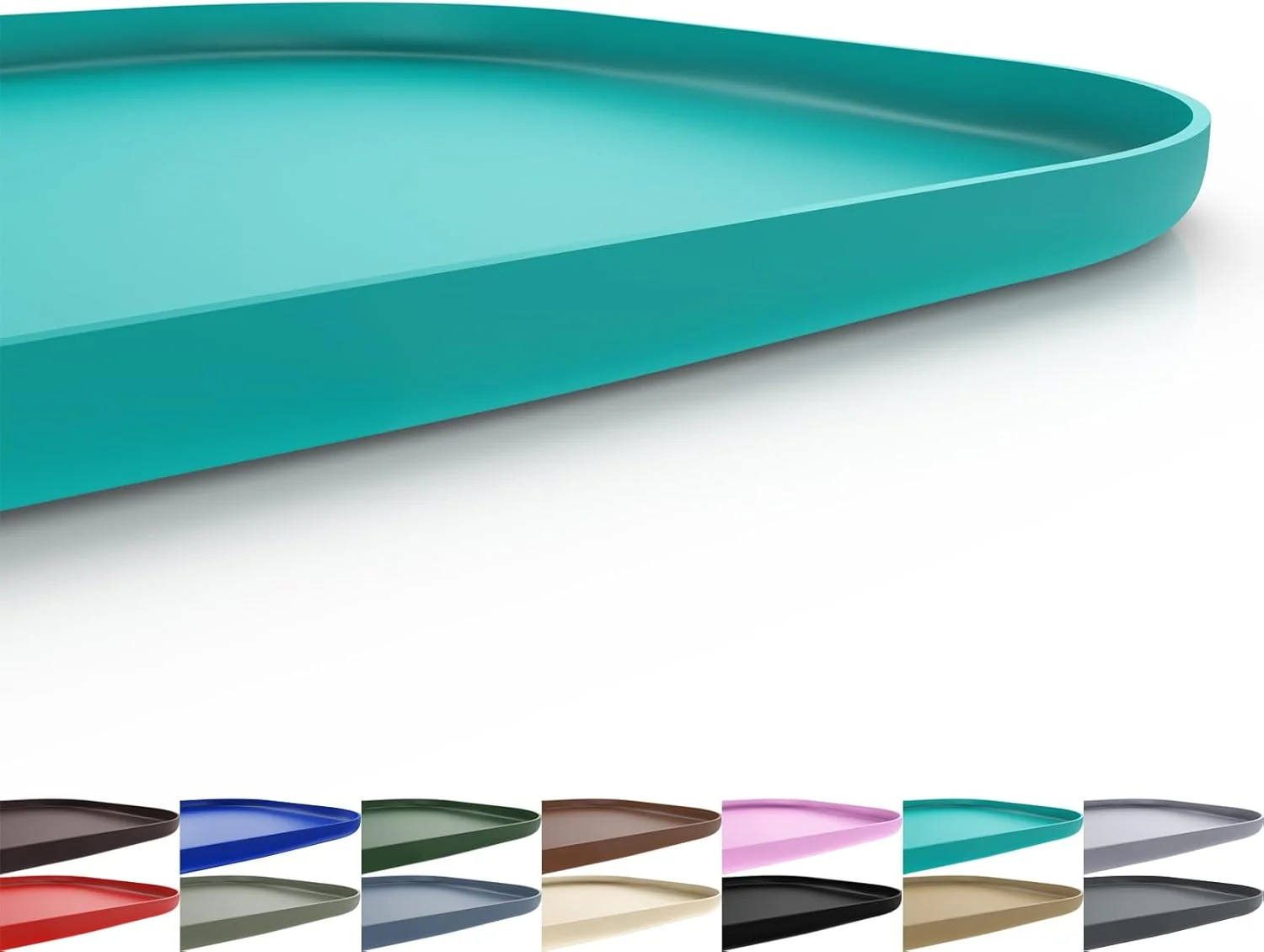Solid Silicone Pet Feeding Mat with Raised Edge for Food and Water Dog Bowl Mats Cat Bowls Placemat with High Lip for Floor Waterproof Rubber Tray for Cats and Dogs 24 x 16 x0.8 Dark Turquoise Elite