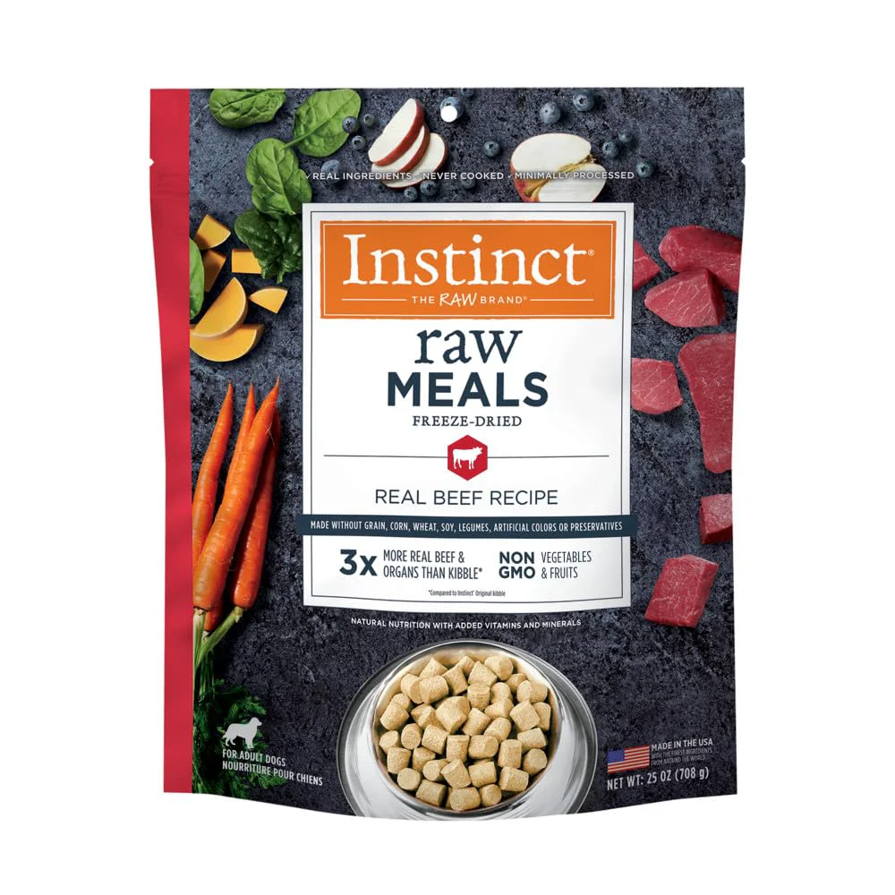 World-Class Instinct ze-Dried Raw Meals – Grain- Beef 25 oz Bag Premium Material