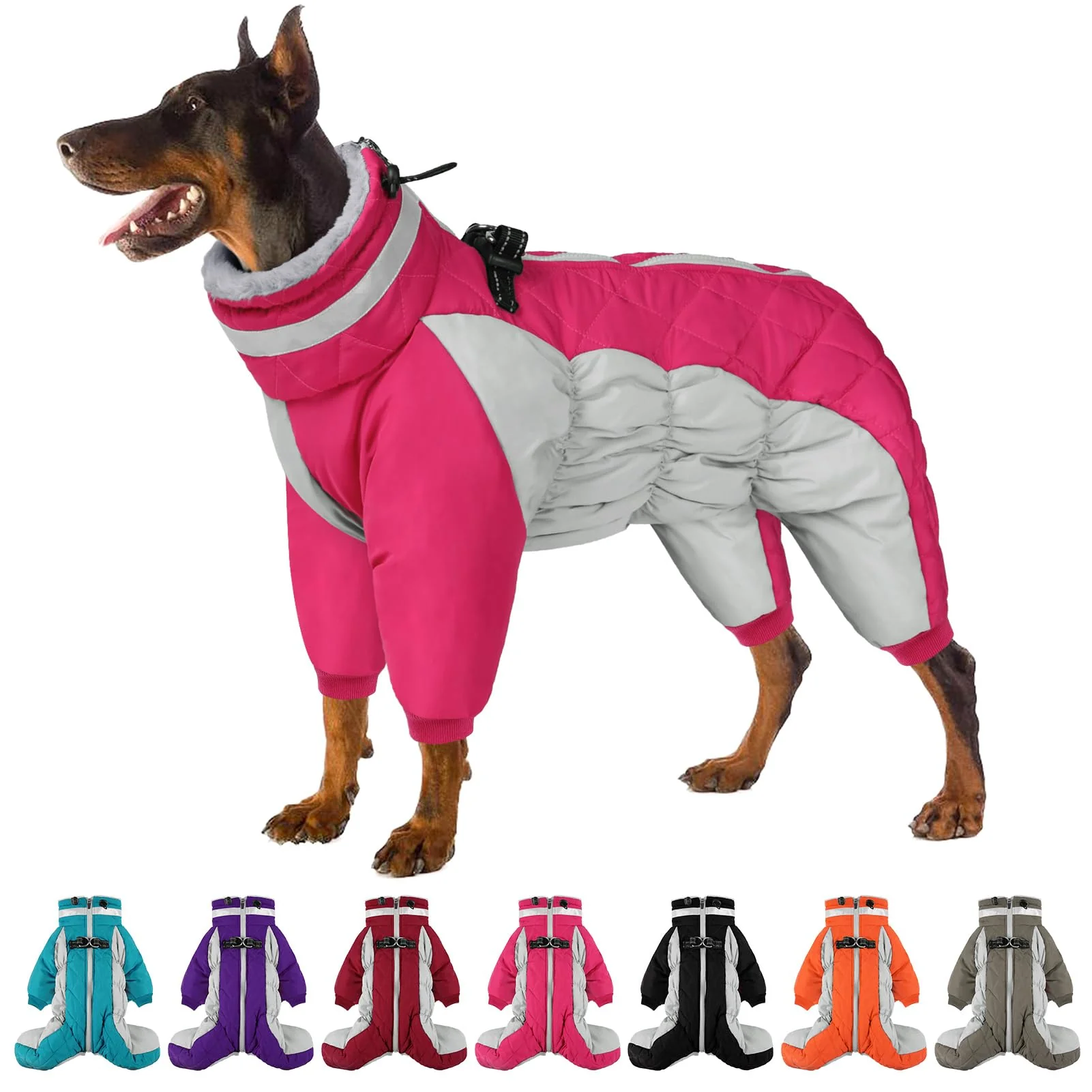 Trusted SUNFURA Full Body Dog Coat - Warm Fleece Winter Jacket with Harness Reflective Zipper Modern
