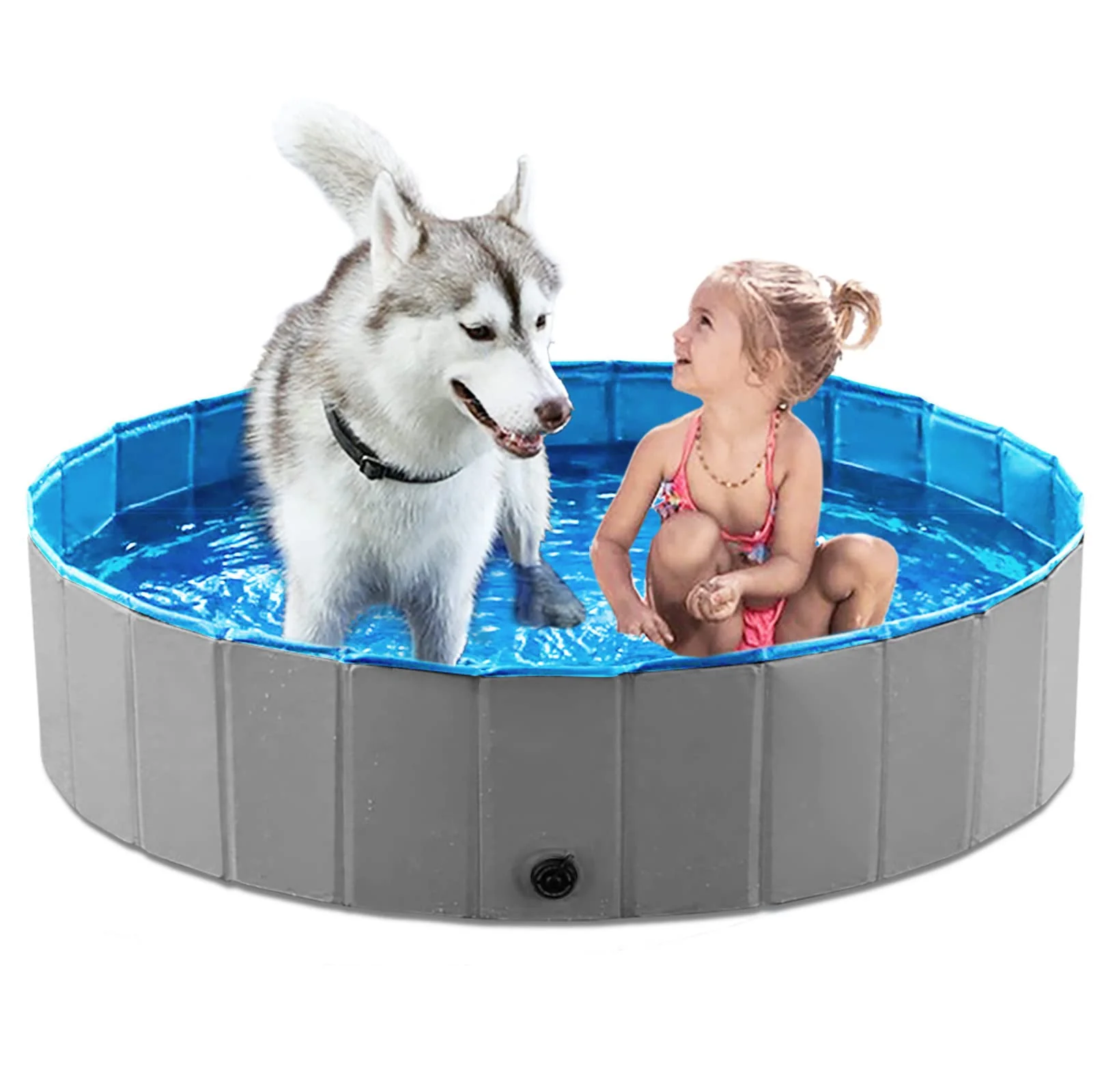 Quality Jasonwell Foldable Dog Pool 48-inch Grey – Collapsible Bath Kiddie Pool for Pets Easy-to-Use