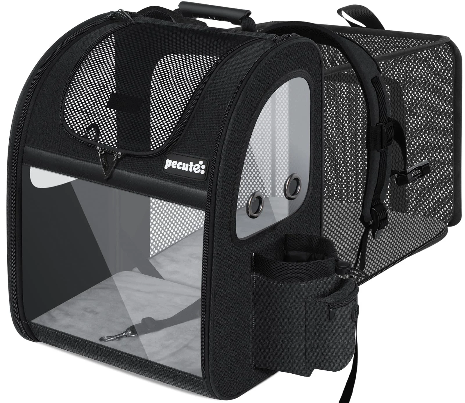Selected Pecute Pet Carrier Backpack - Expandable Breathable for Small Dogs Cats Up to 18 Lbs High-Grade