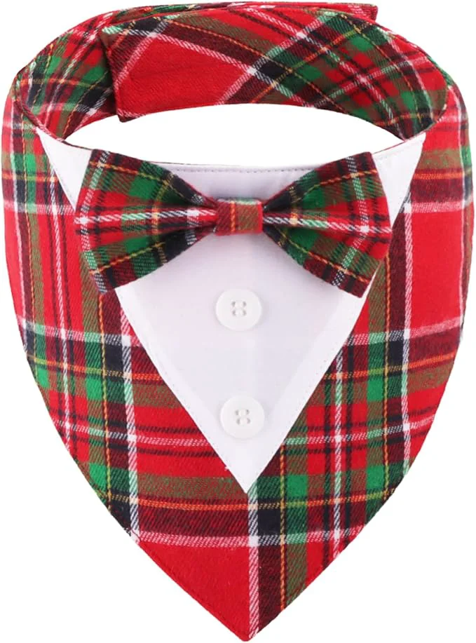 Elegant ADOGGYGO Christmas Dog Tuxedo Bandana Adjustable Christmas Costume Fine