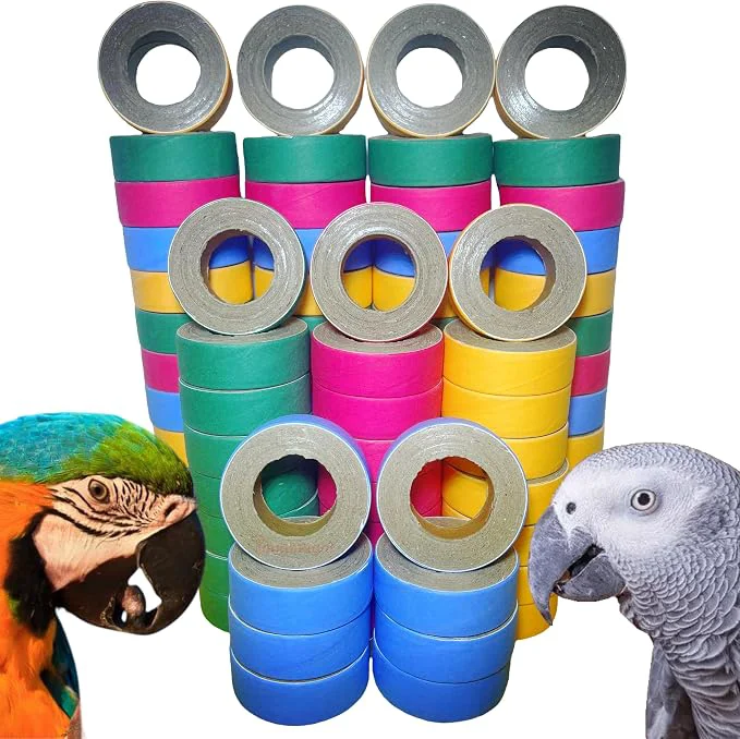 Lightweight 80Pcs Fatty Bagels Bird Toys for Parrots Durable Cardboard Chewing Shredding Next-Generation