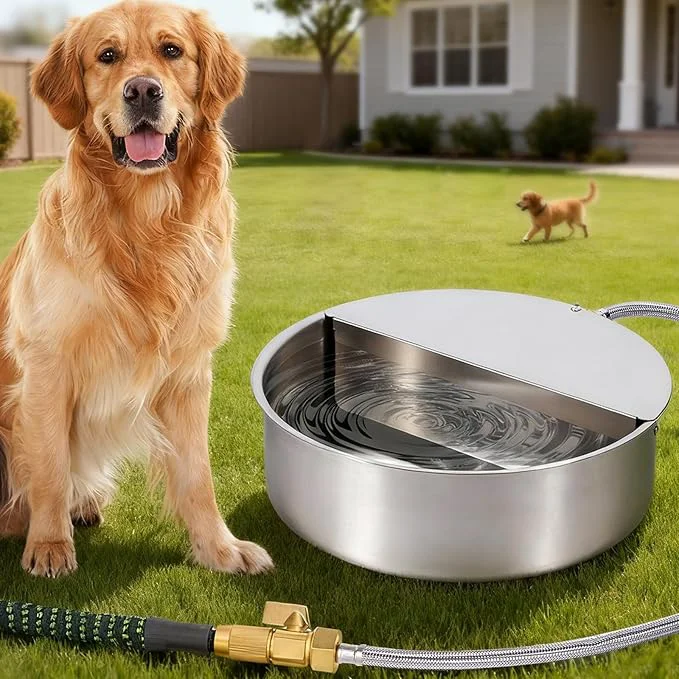 High-Quality 6L Automatic Dog Water Bowl Dispenser Outdoor Stainless Steel Pet Waterer Self Trusted