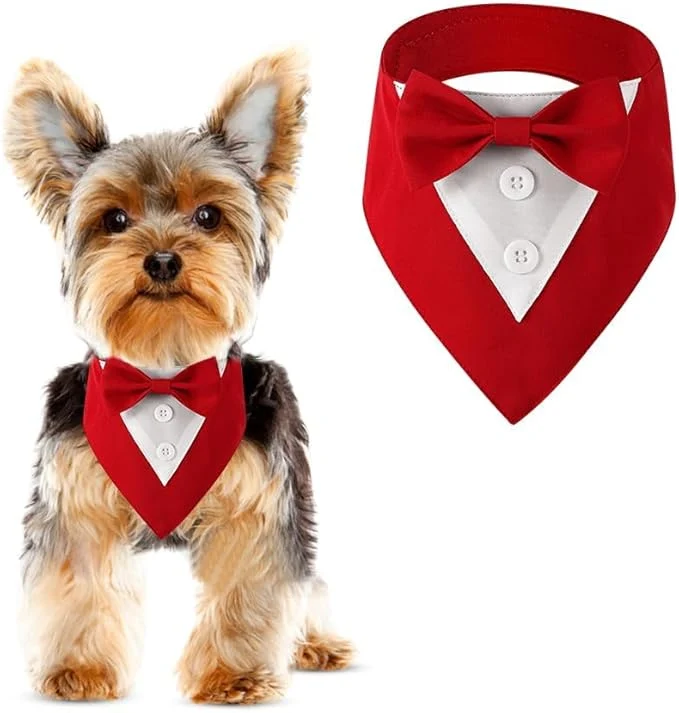 Official Dog Wedding Bandana Formal Dog Tuxedo Adjustable Pet Collar Artisan
