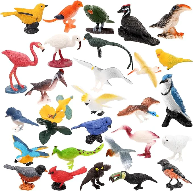 Prestigious ZENFUN 29 Pieces istic Bird Animals Figurines Mini Bird Model Birds Cake Efficient