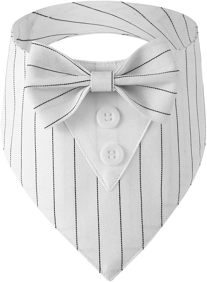 Prestigious Dog Tuxedo Adjustable Formal Wedding Outfit Bandana Dog Tux Collar Reusable