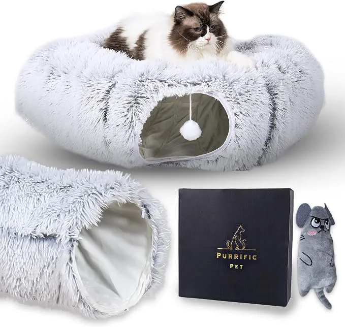 Detailed Cat Tunnel Bed for Indoor Cats Solid
