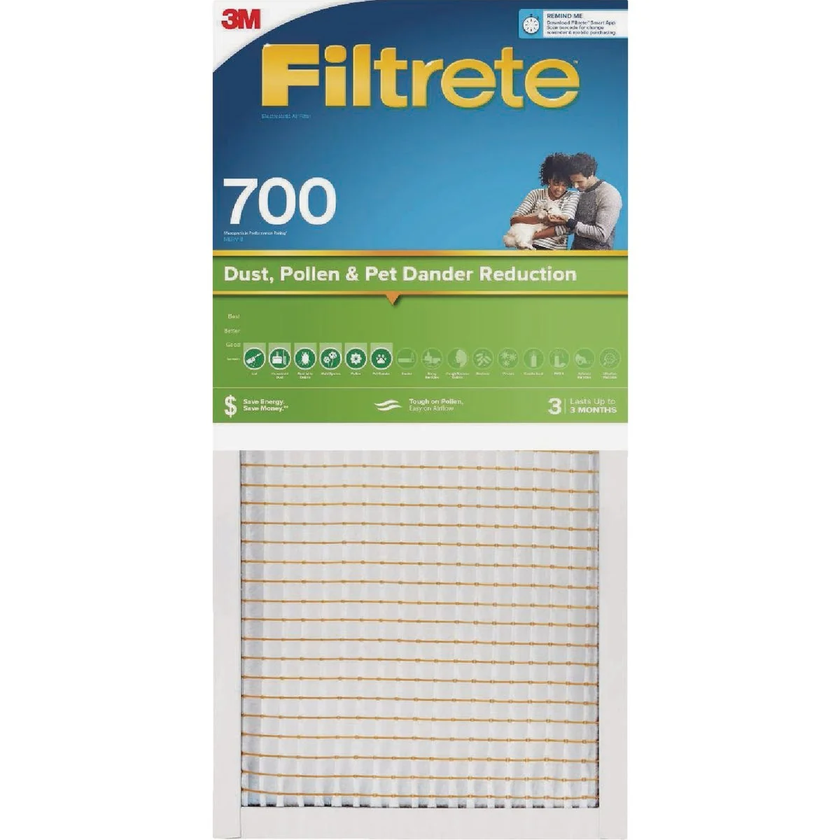 Artisan Filtrete 20 In. x 20 In. x 1 In. 700 MPR Dust Pollen Pet Dander Reduction Furnace Filter MERV 8 Expertly Made