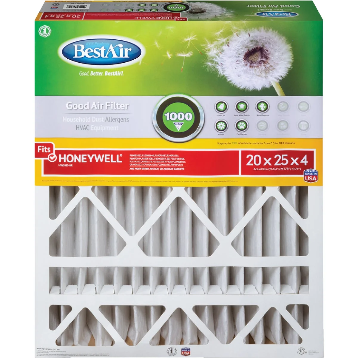 Artisan Air 20 In. x 25 In. x 4 In. Honeywell MERV 8 Deep Pleat Furnace Filter Elite