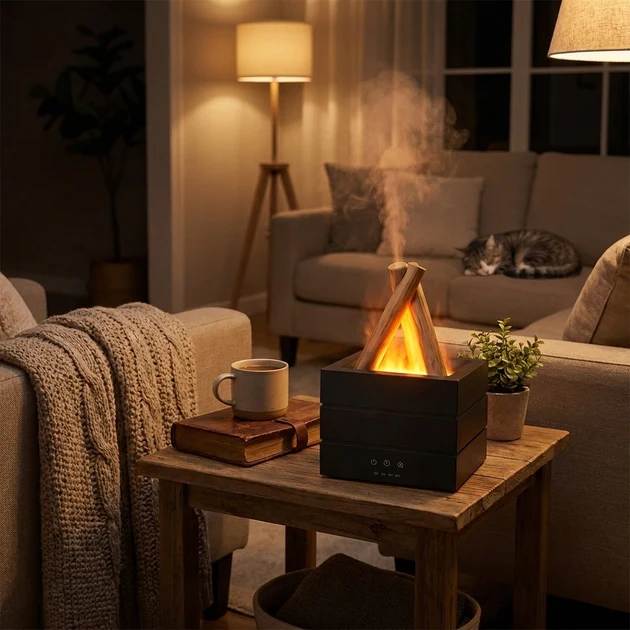 Advanced istic Flame Aroma Diffuser Green