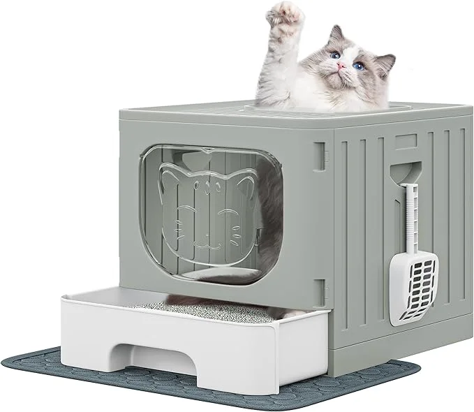 Consistent YITAHOME Large Enclosed Cat Litter Box with Cushion Anti-Splash Closed Litter Boxes with Litter Scoop Front Entry Top Exit Door Easy to Install and CleanAbout ThisOverview