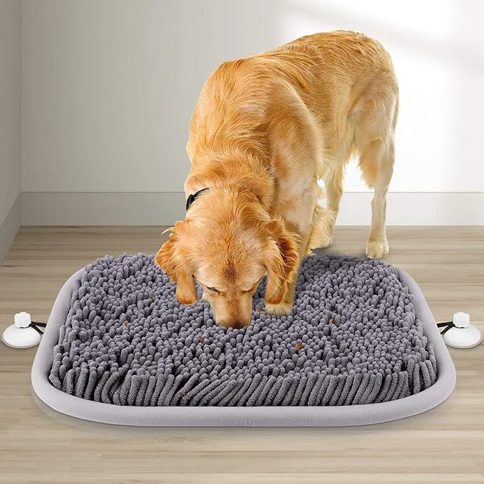 Green Snuffle Mat for Dogs 17'' x 21'' Dog Sniffing Interactive Feeding Game Boredom Puzzle Toys Encourages Natural Foraging Skills and Stress Relief Small Medium Large DogsAbout This Long-Lasting