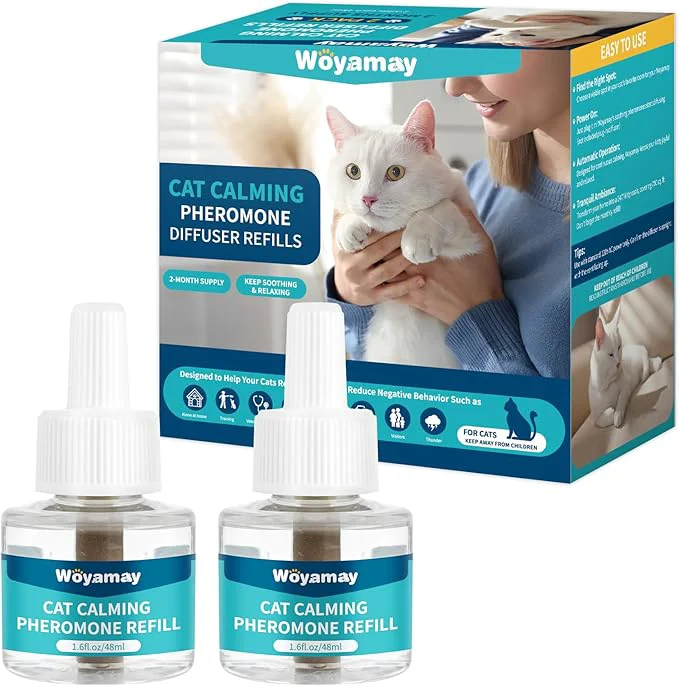 Top-Quality Cat Calming Diffuser Refills - Cat Pheromones Calming Diffuser for Cats Relieve Anxiety Stress 2-Month Supply Cat Pheromone Diffuser Refills Fits All Common DiffuserAbout This Versatile